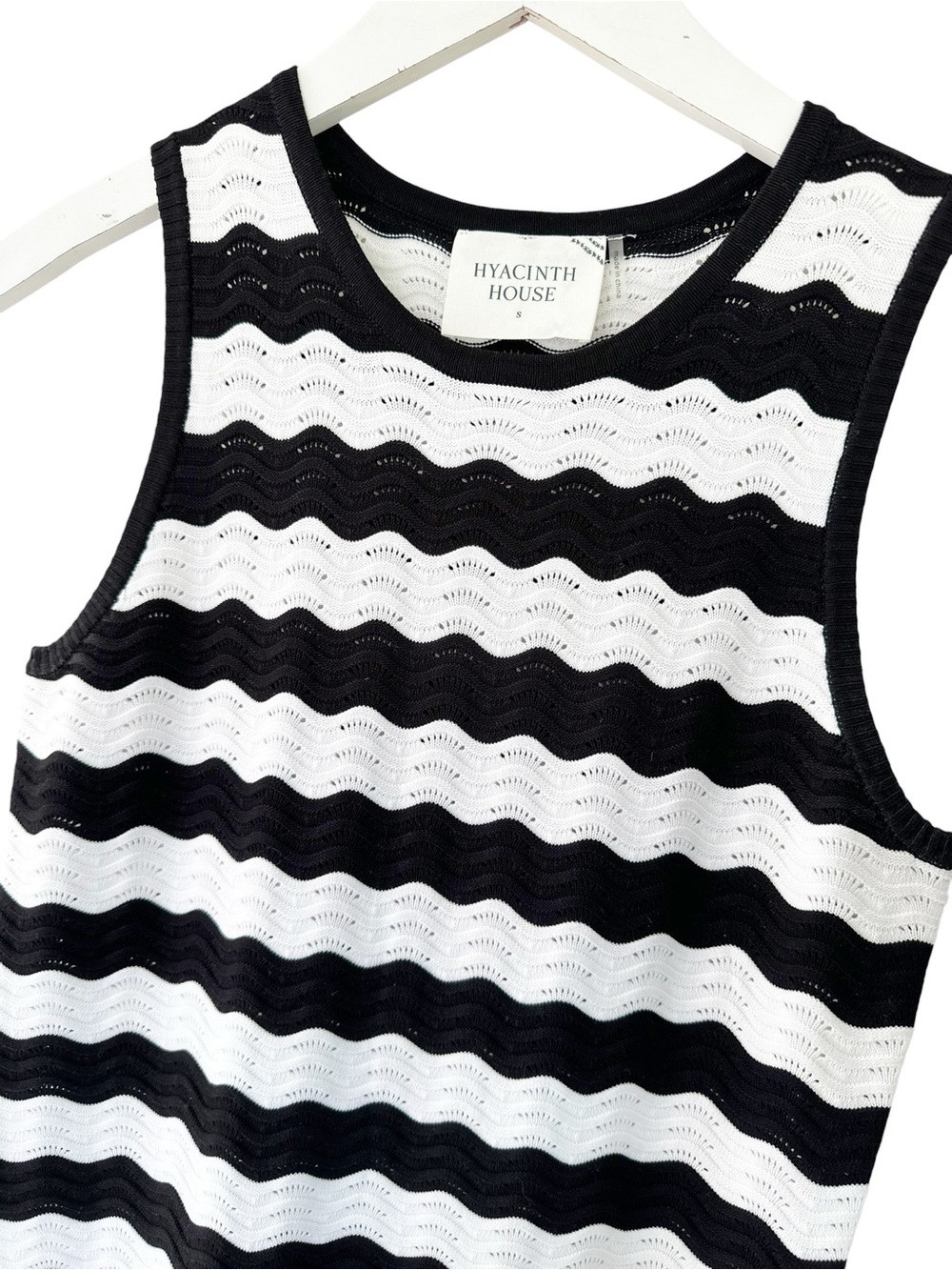 Tuckernuck | Hyacinth House • Black & White Wavy Knit Stripe Wilder Dress - Picture 3 of 8